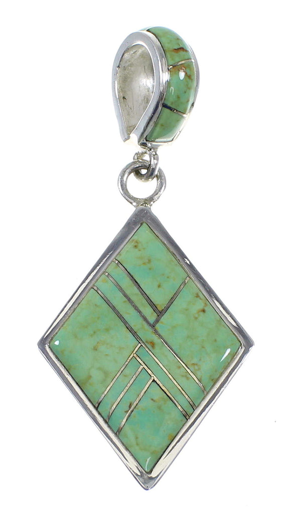 Genuine Sterling Silver Southwest Turquoise Pendant QX78915
